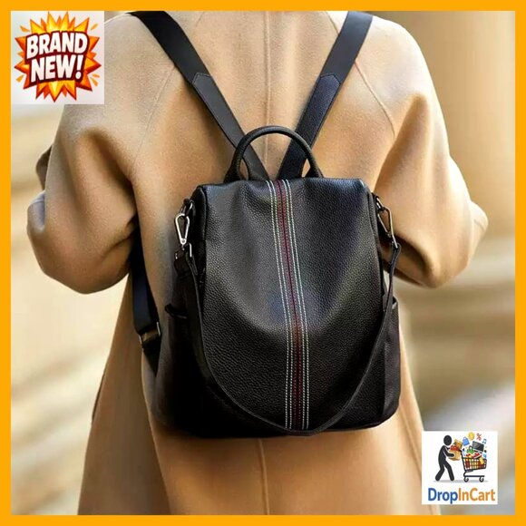Genuine Leather Backpack Purse Anti-Theft Daypack Shoulder Bag Elegant Minimal main image 4